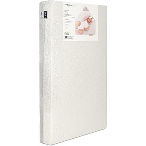 Milliard 100% Organic Cotton Cover Baby Crib and Toddler Mattress, Memory Foam Dual Sided 2 Stage for Infant and Toddlers Bed, Washable + Waterproof Outer Cover, CertiPUR and GOTS Certified