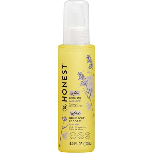 The Honest Company Lavender Infused Calming Body Oil | Moisturize, Nourish, + Soothe Baby's Skin | Plant-Based, Hypoallergenic, Vegan | 4.0 fl oz