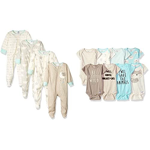 Gerber 8-pack Short Sleeve Onesies and 4-Pack Sleep 'N Play Clothing Bundle