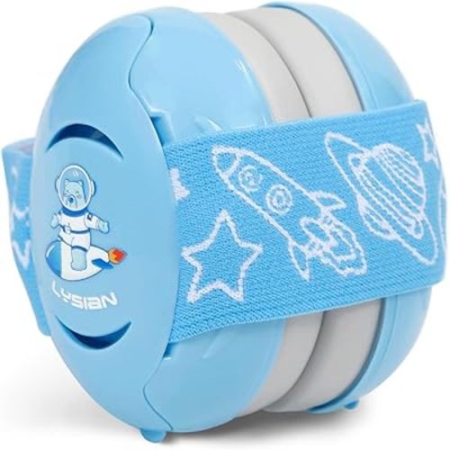 LYSIAN Baby Earmuffs Noise Cancelling Headphone for Infants 0-3 years old, Soud Blocking Ear Protection Ear Muffs for Sleep, Travel, Plane (Blue)