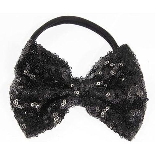 Song Qing Baby Infant Girls Hair Band Sequined Bow Headband Turban Knot Hair Headwear (Black)