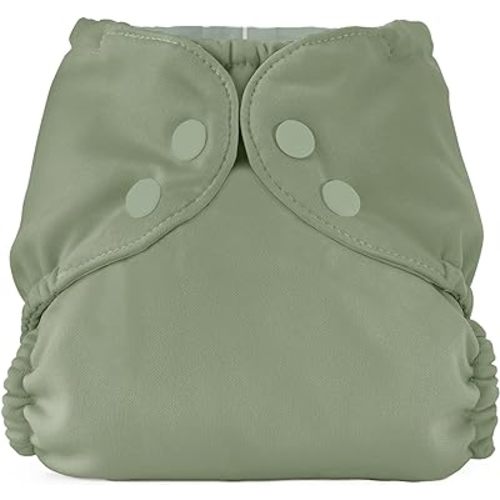 Esembly Cloth Diaper Outer, Swim Diaper, Waterproof Cloth Diaper Cover, Leak-Proof and Breathable Layer Over Prefolds, Flats or Fitteds, Reusable Diaper with Snap Closure - Size 2 (18-35lbs), Aloe