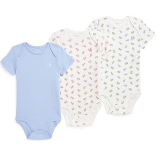 Assorted 3-Pack Cotton Rompers, 12M