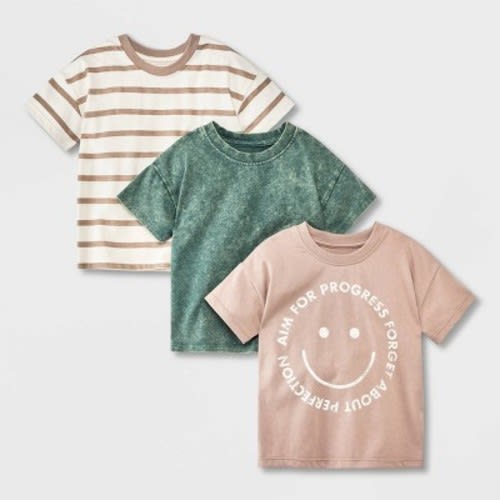 Grayson Mini Toddler Boys' 3pk Short Sleeve Jersey T-Shirt, Color: Multicolor, Size: 12M