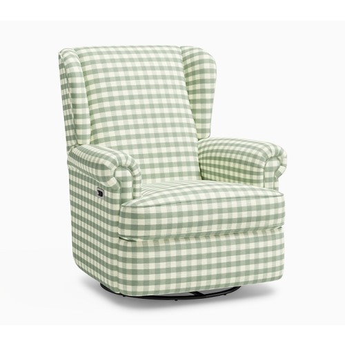 Chris Loves Julia Lakehouse Power Recliner Performance Gingham Sage