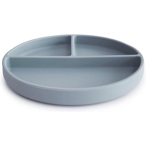 mushie Silicone Suction Plate | BPA-Free Non-Slip Design (Powder Blue)