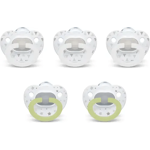 NUK Comfy Orthodontic Pacifiers, Timeless Collection, 0-6 Months, 5 Count