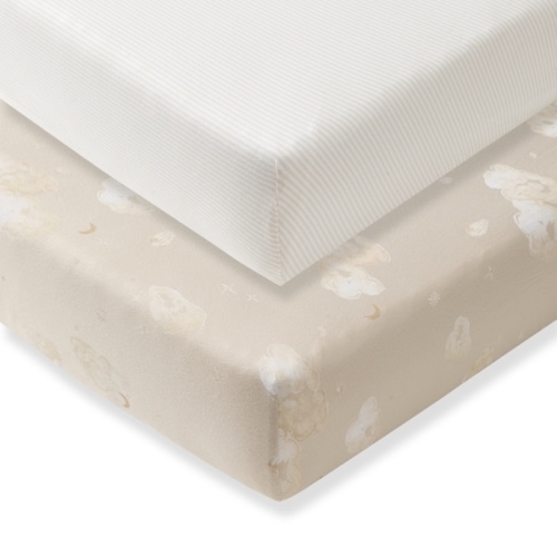 Good Night Sky Organic Cotton Crib Sheets Ice Flow