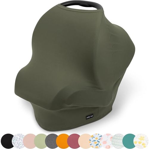 Simka Rose Breathable Nursing Cover Up and Car Seat Cover for Babies - Breastfeeding Cover for Baby Boy & Girl - Adjustable Stretchy Infant Carseat Canopy Carrier Cover for Summer - Must Have Registry