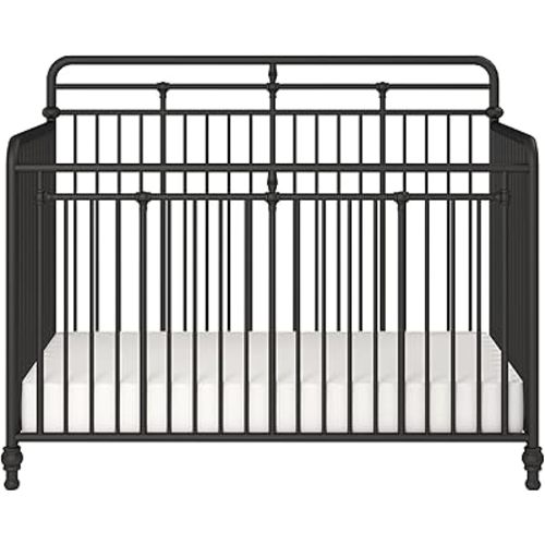 Little Seeds Monarch Hill Hawken 3 in 1 Convertible Metal Crib, Black