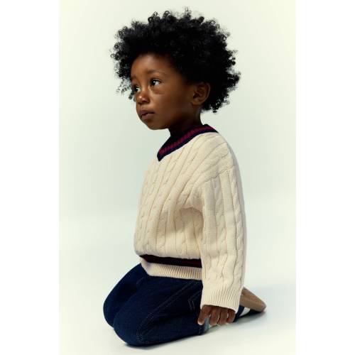 CABLE-KNIT COTTON SWEATER