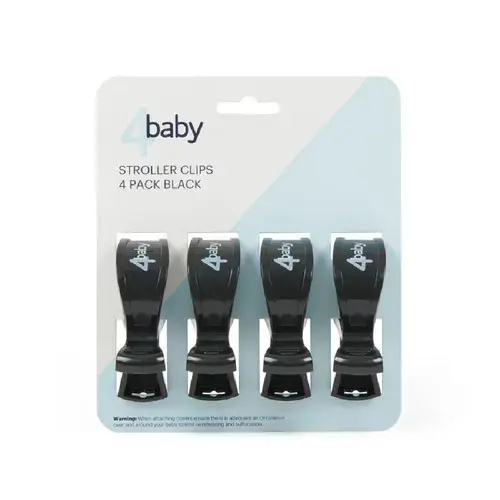 4Baby Stroller Clips 4 Pack Black | Baby Bunting AU