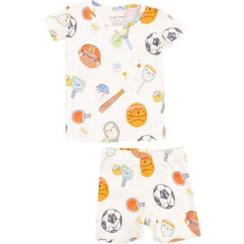 Loungewear Short Set, Sports Ball Friends - Angel Dear | Maisonette