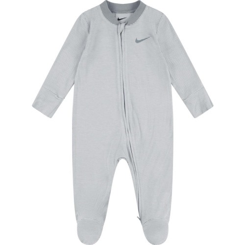 Baby Stripe Zip Footie, 3M, Mica Green Heather