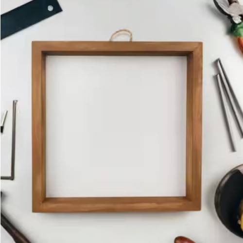 8" x 8" White Plaque with Brown Frame by Make Market®
