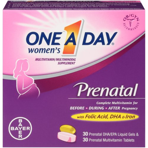 One A Day Women's Prenatal Multivitamins Two Pill Formula, 30+30 Count