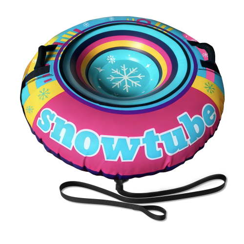 Snow Tube, Heavy Duty 47 inch Inflatable Winter Snow Sled with Fabric Cover & Handles, Cold-Resistant PVC Snow Toy for All, Outdoor Inflatable Sledding Tube