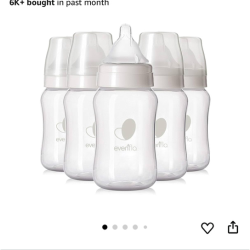 Evenflo Feeding Premium Proflo Venting Balance Plus Wide Neck Baby, Newborn and Infant Bottles - Helps Reduce Colic - 9 Ounce (Pack of 6)