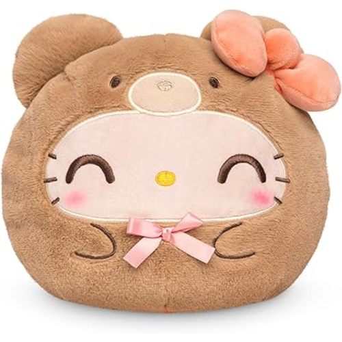 TeeTurtle Hello Kitty Teddy Bear Reversible 6" Plushie - Officially Licensed Sanrio - Cute Kawaii Soft Stuffed Animal