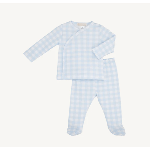 Cameron Cross-Front Set - Buckhead Blue Gingham - 3-6M