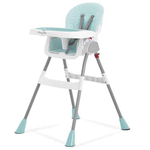 Dream On Me TableTalk 2-in-1 Convertible High Chair, 5-Point Harness, Aqua | Dishwasher Safe Tray, Steel Frame, Easy to Clean Removable Seat Pad, For 6-36 months Toddlers, Compact & Quick Folding Design
