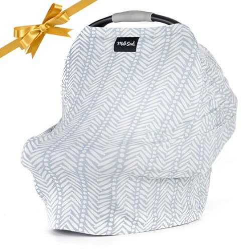 Milk Snob Original 5-in-1 Cover - Added Privacy for Breastfeeding, Baby Car Seat, Carrier, Stroller, High Chair, Shopping Cart, Lounger Canopy - Newborn Essentials, Nursing Top, Soho