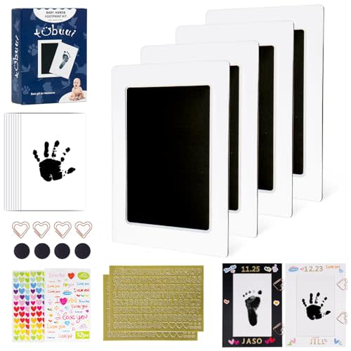 Tubuui Inkless Baby Hand and Footprint Kit,Clean Touch Ink Pad for Baby Footprint Kit,No Mess Dog Paw Print Kit,DIY Footprint Ink for Baby Keepsake Gifts for Boys and Girls