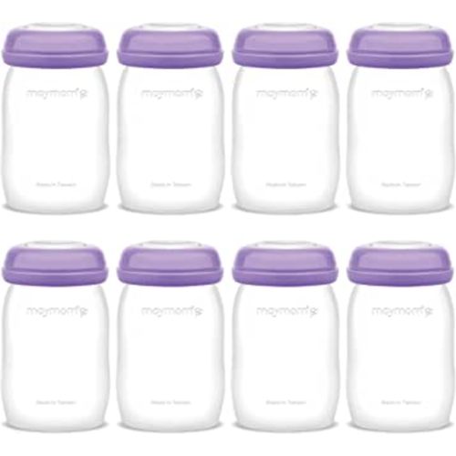 Maymom Storage Bottles Compatible with Lansinoh Pumps, Widemouth Version; Replace or Compatible with Laninoh Momma Bottles; 8 ct, 5oz