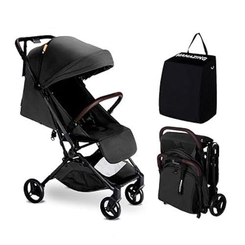 MAMAZING Ultra Air Lightweight Baby Travel Stroller with Carbon Fiber Frame, Compact & Airplane-Friendly, One-Handed Fold, 11.6 lbs, Perfect for Toddlers, Jet