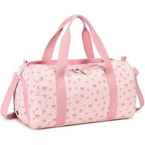 BLUBOON Duffle Bag Girls Kids Cute Gym Bag with Shoes Compartment & Wet Separation Waterproof Sports Overnight Travel Bag