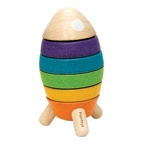 PlanToys Stacking Rocket: Build, Stack & Learn | Timberdoodle