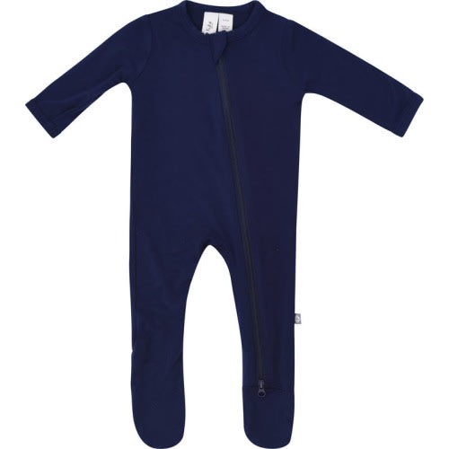 Baby Zip-Up Footie, 0-3 M, Navy