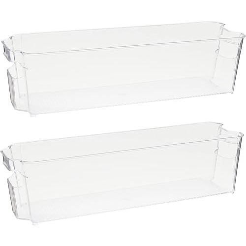 Okuna Outpost Clear Plastic Freezer Organizers, Breastmilk Storage Containers (14.5 x 4 x 3.75 In, 2 Pack)