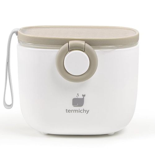 Termichy Baby Formula Dispenser, Portable Formula Dispenser Container with Scoop and Carry Handle for Travel Outdoor Activities for Baby Infant, 500ml - M-Warm Grey - 8.8 OZ (250 g)