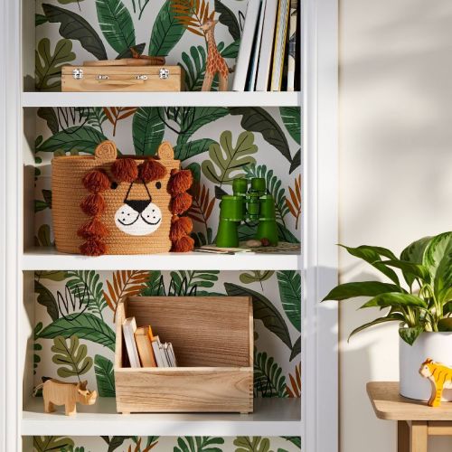 Stackable Wood Kids' Storage Bin Light Brown - Pillowfort™