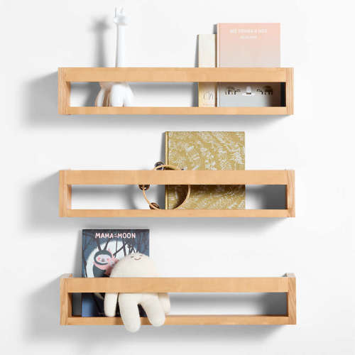 Aries Natural Wood Kids Bookshelf, Set of 3