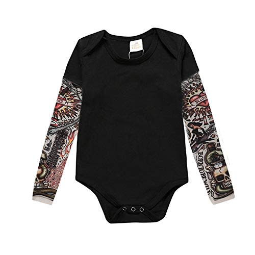 AYIYO Baby Boys Long Sleeves Mesh Tattoo Sleeves Bodysuit Outfit