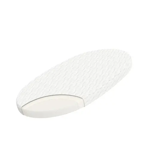 WELLZEE Oval Bassinet Mattress 29"x17"x2", Fits for 4moms MamaRoo Bassinet, Skin-Friendly for Baby, 100% Breathable & Washable Cover, Waterproof Lining, Suppotive High-Density Foam