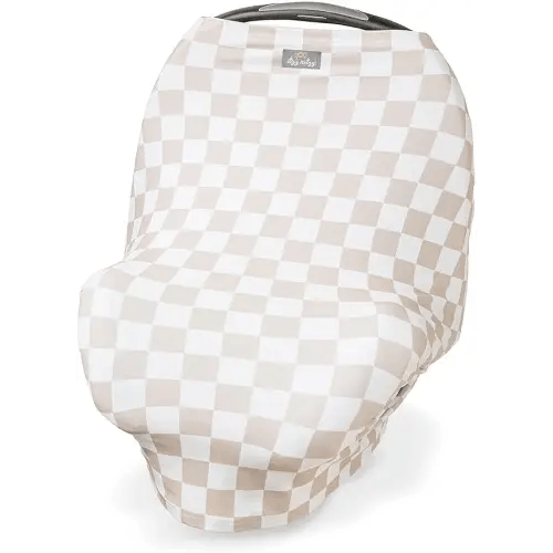 Itzy Ritzy 4-in-1 Nursing Cover, Car Seat Cover, Shopping Cart Cover & Infinity Scarf – Breathable, Multi-Use Nursing Cover Up for Breastfeeding, Carseat Canopy & Stroller Cover (Checkerboard)