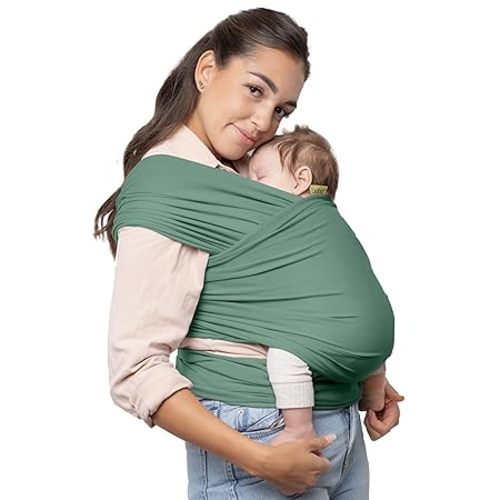 Boba Baby Wrap Carrier – Original Baby Sling Carrier for Newborns (7–35 lbs), Soft, Secure, Hands-Free & Ergonomic, Ideal for Comfortable Bonding, New Parents (Sage Green)