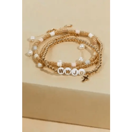 WWJD Stretch Beaded Bracelet Set | Altar'd State
