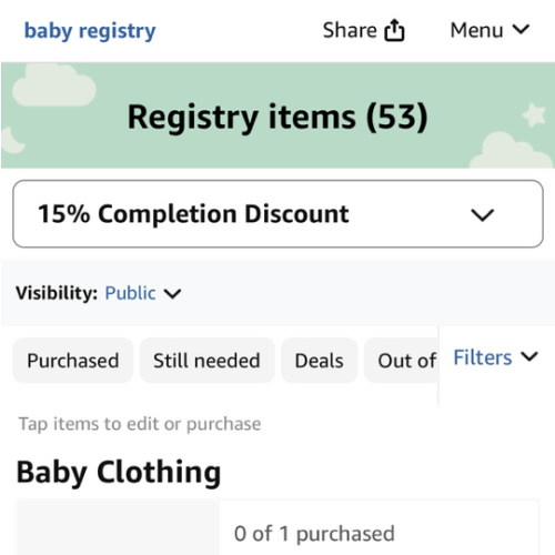 Amazon: Baby Registry