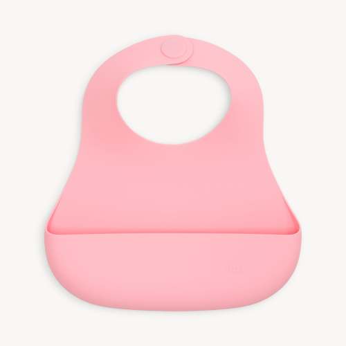 blush pink silicone magnetic feeding bib – Magnetic Me