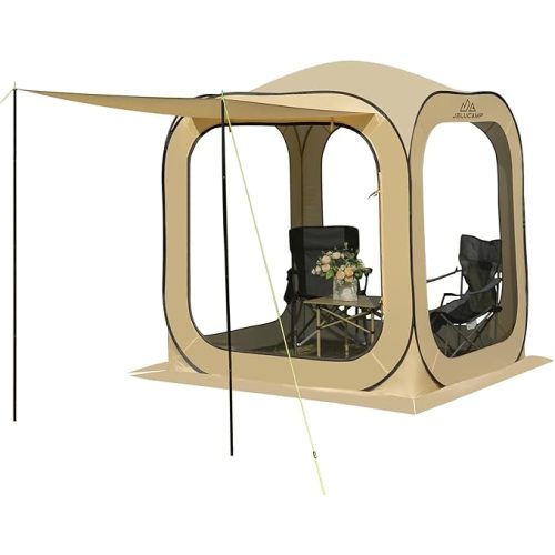10x10 FT Pop Up Screen House Tent - Instant Screened Gazebo Canopy with Mosquito Net, Portable Backyard Tent for 4-6 People, Easy Setup Patio Shelter for Camping, BBQ, Sports & Outdoor