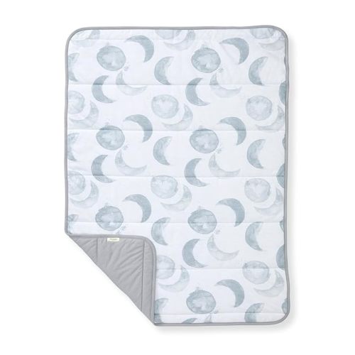 Burt's Bees Baby Reversible Blanket, Nursery, Stroller & Tummy-Time Organic Jersey Cotton Quilted Infant & Toddler Bedding