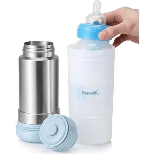Papablic Portable Travel Baby Bottle Warmer On The Go, Fits Most Car Cup Holders, 12 oz