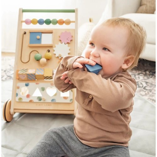 Tiny Land® Versatile Natural Wooden Baby Walker