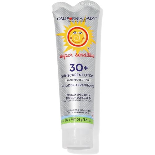 California Baby Super Sensitive SPF 30+ Sunscreen | Unscented Mineral Sunscreen | Baby SPF for Face + Body | Travel Size SPF | 51g / 1.8oz