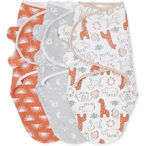 The Peanutshell Baby Swaddle Set for Boys or Girls | Unisex 3 Pack | Desert Safari (Medium/Large - 3-6 Months)