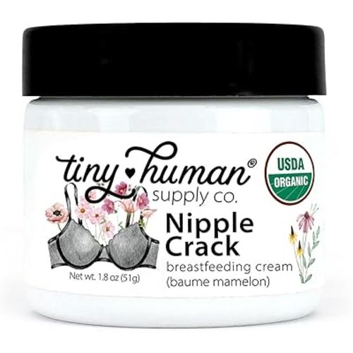 Organic Nipple Cream, Nipple Crack Lanolin Free Nipple Butter, Balm for Breastfeeding Mother, No Need to Wash Off, Safe for Baby and Mama